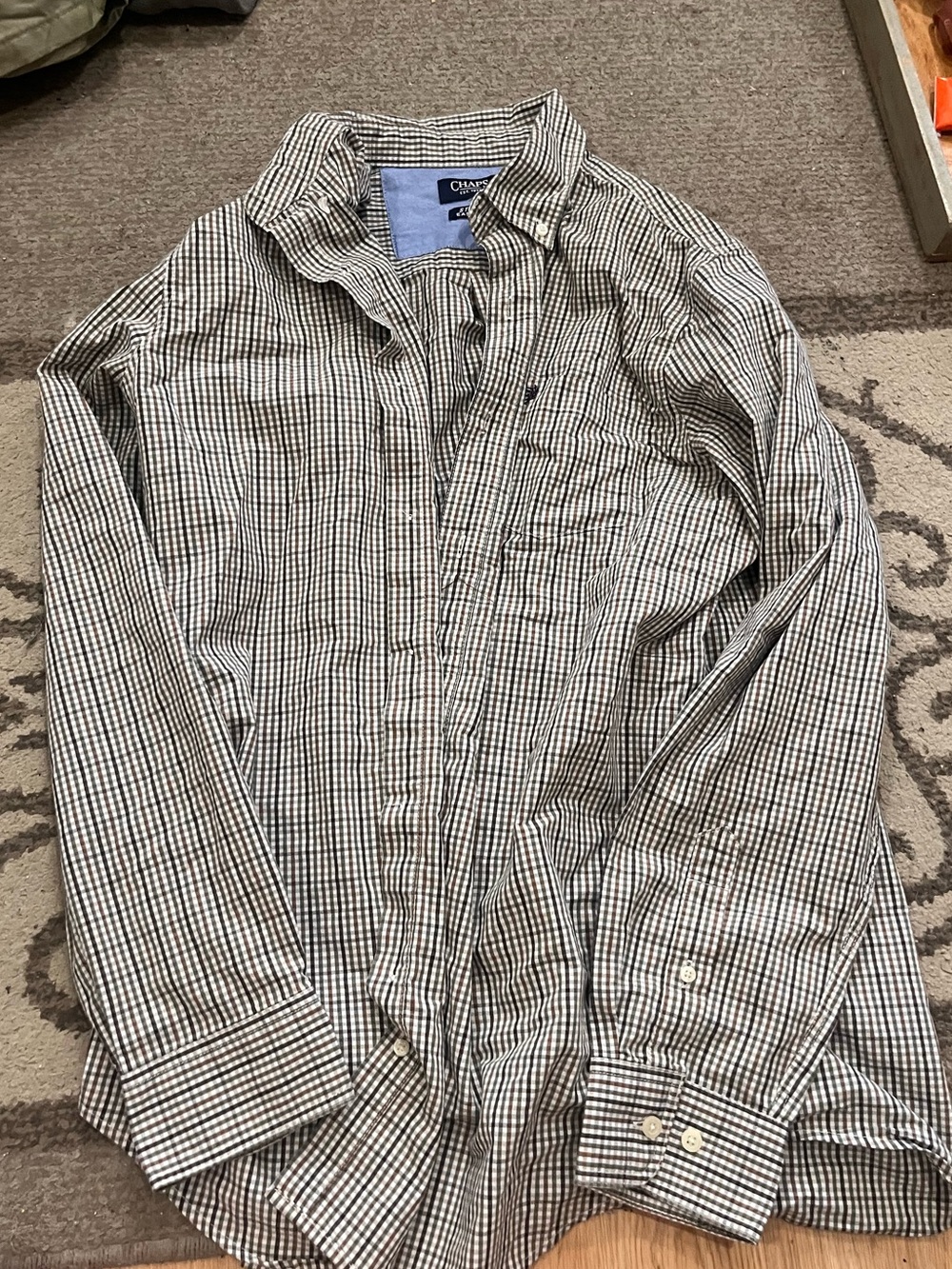 Chaos Classic Check Cotton Button-Down Shirt - Black/White